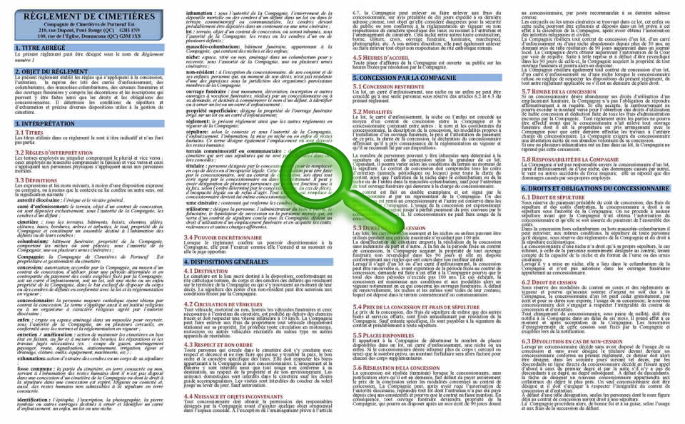 Les cimetières Portneuf Est - LCPE